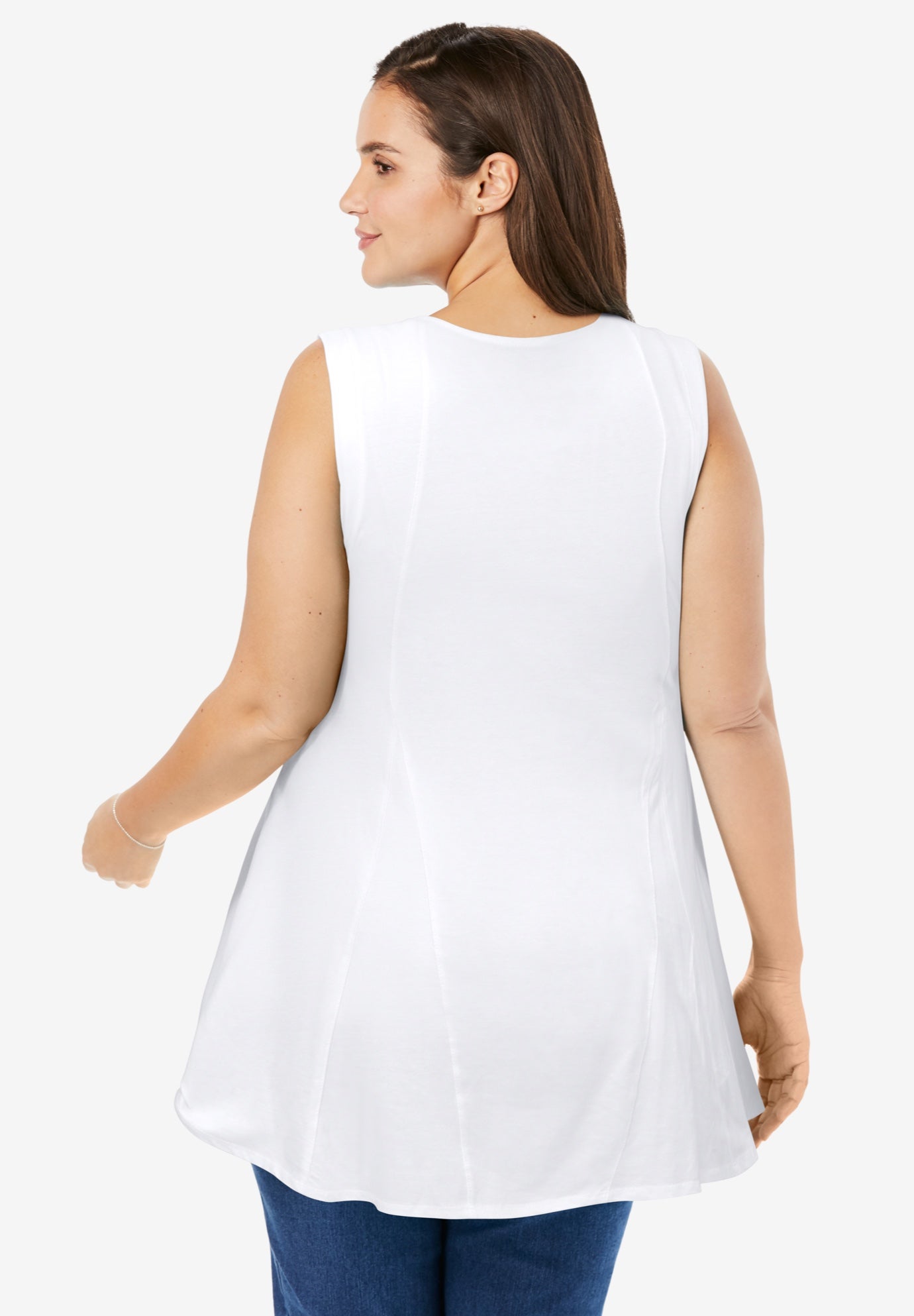 Sleeveless Fit-And-Flare Tunic Top image number 1