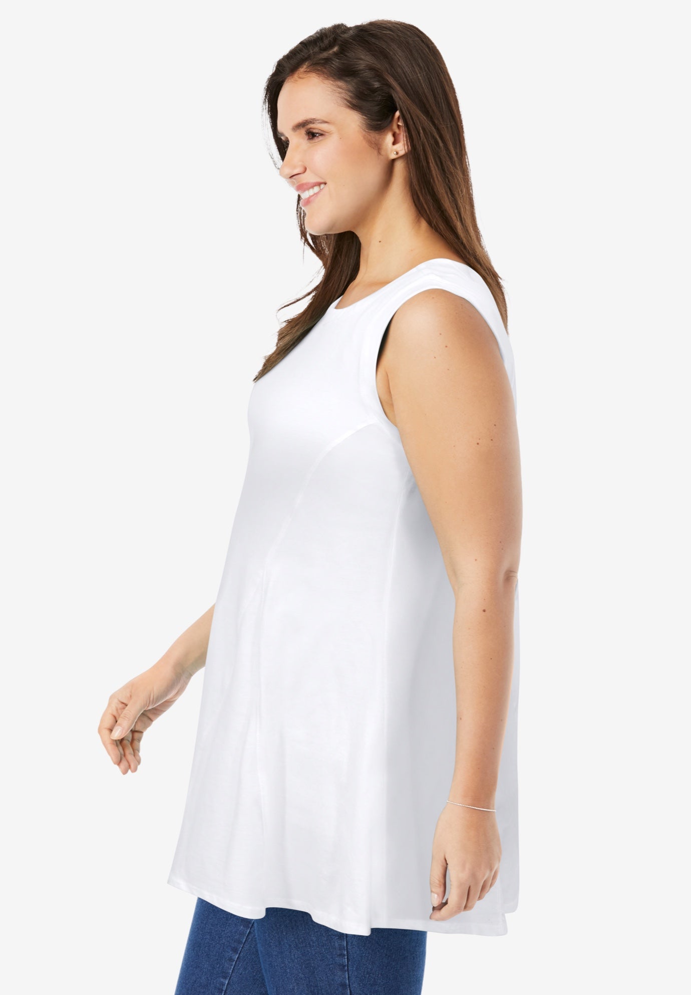 Sleeveless Fit-And-Flare Tunic Top image number 2