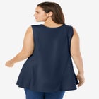 Sleeveless Fit-And-Flare Tunic Top image number null