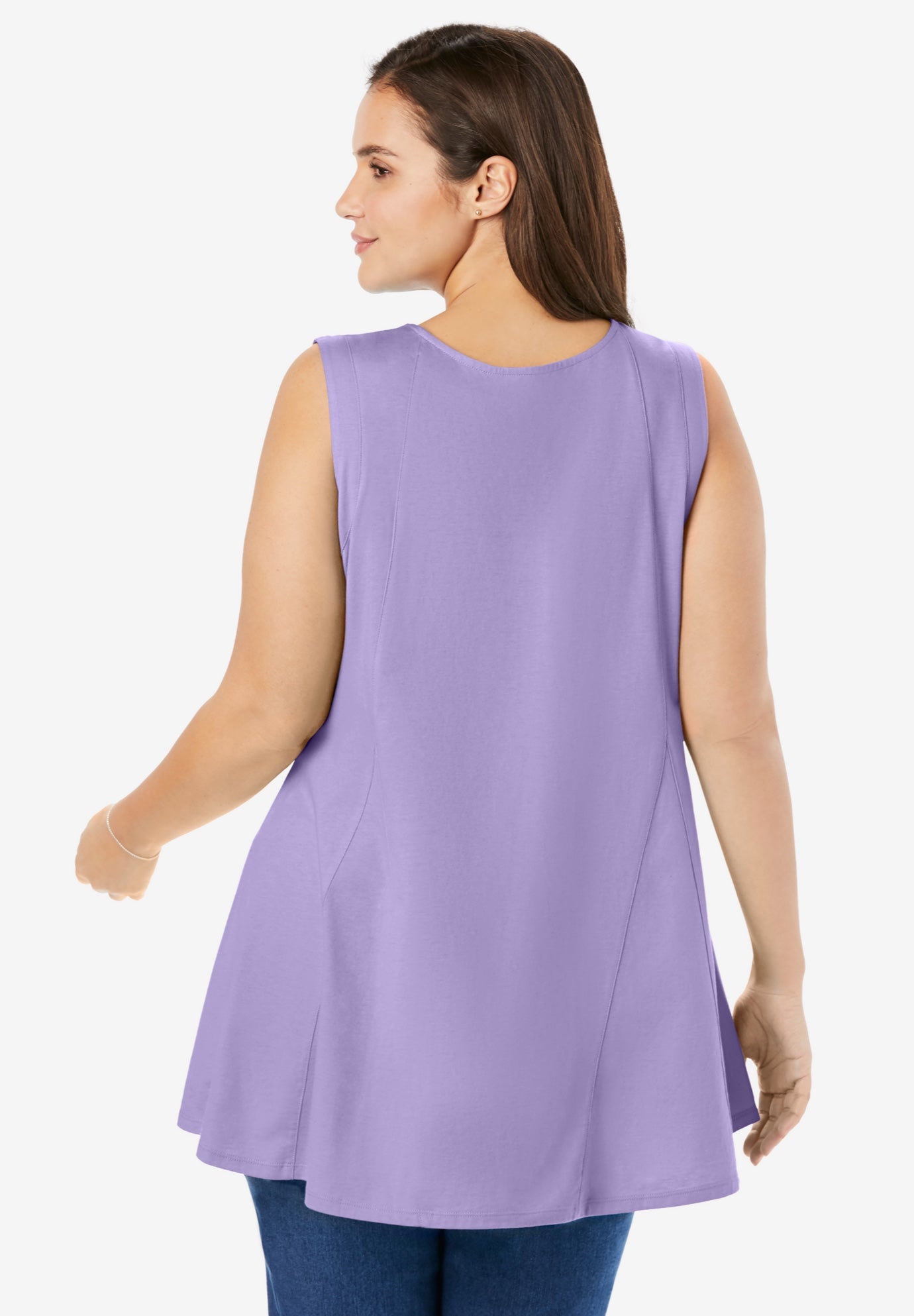 Sleeveless Fit-And-Flare Tunic Top image number 1