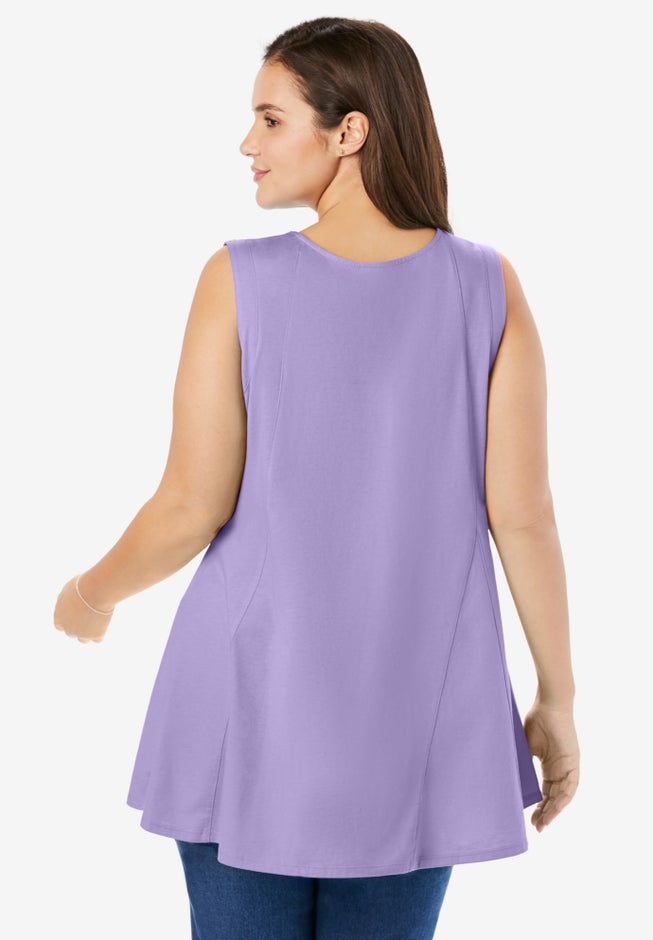Sleeveless Fit-And-Flare Tunic Top image number 1