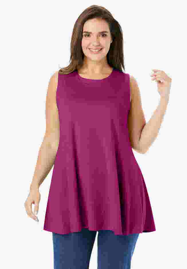 Sleeveless Fit-And-Flare Tunic Top image number 0