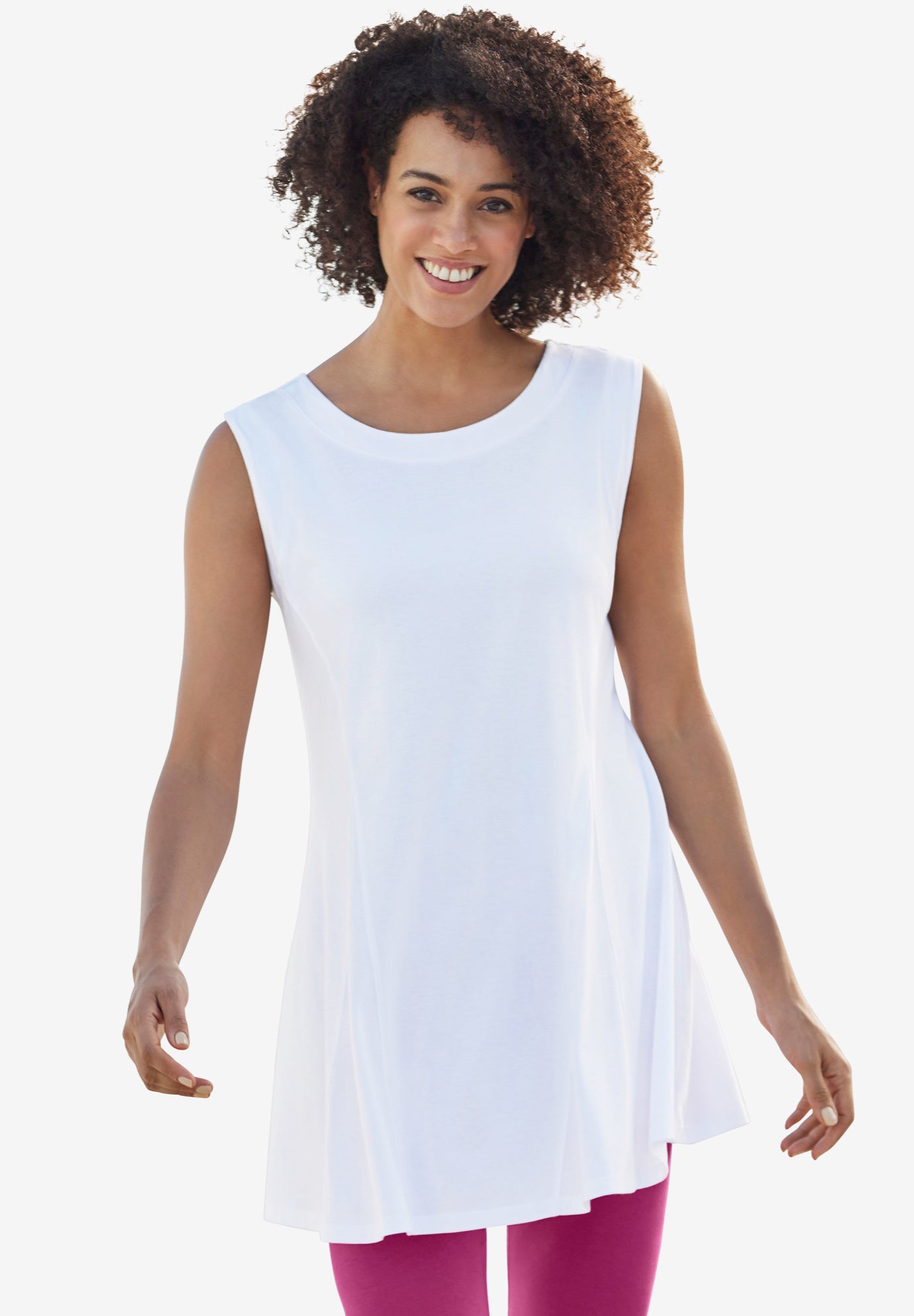Sleeveless Fit-And-Flare Tunic Top image number 0