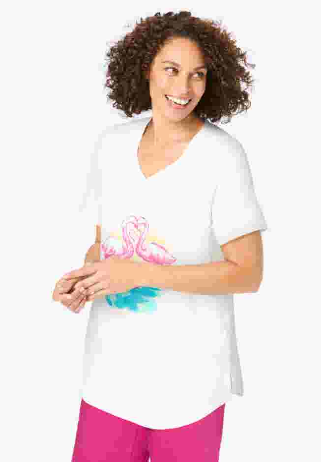 Two-Piece V-Neck Tunic & Capri Set image number 3