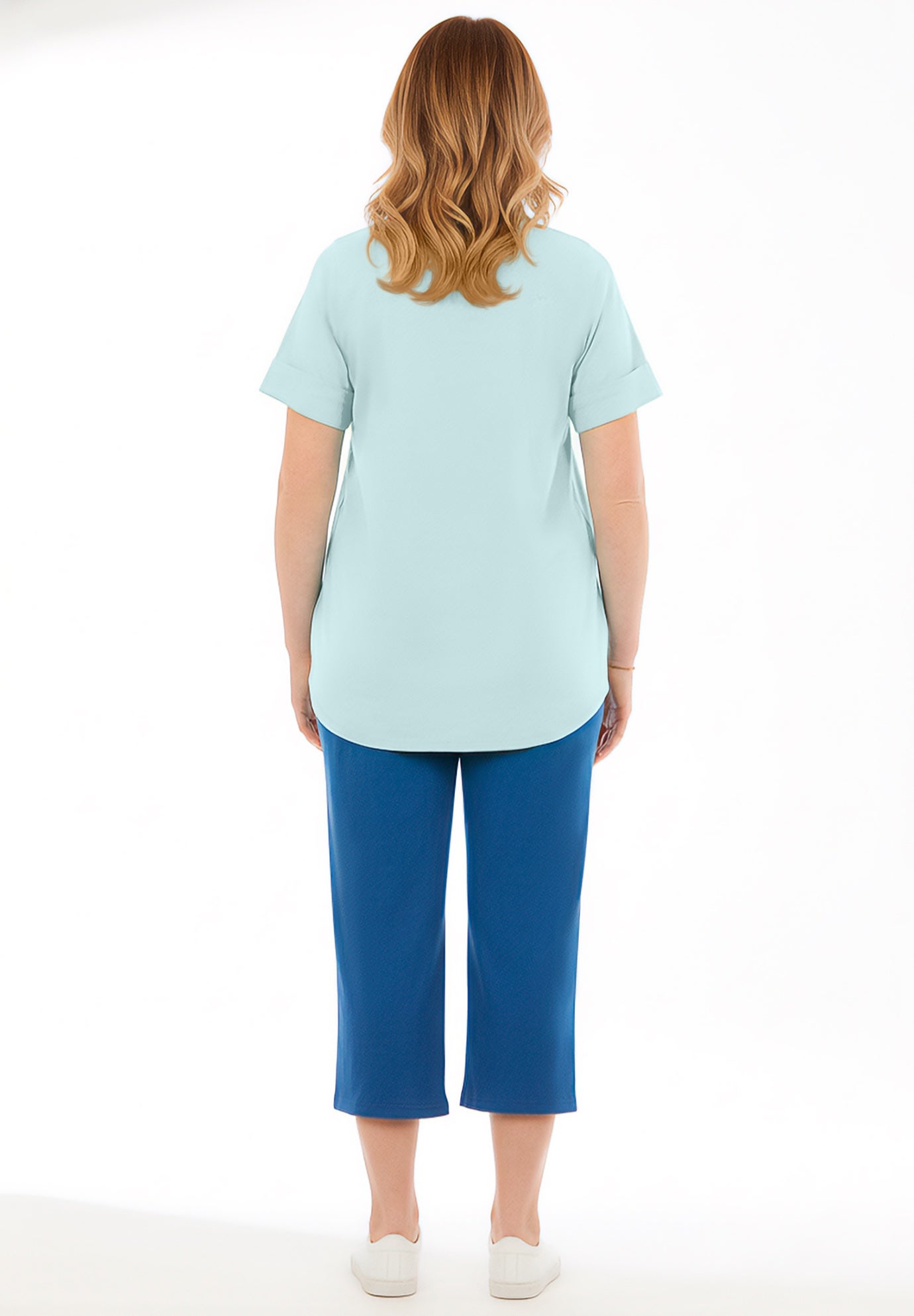 Two-Piece V-Neck Tunic & Capri Set image number 1