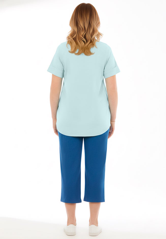 Two-Piece V-Neck Tunic & Capri Set image number 1