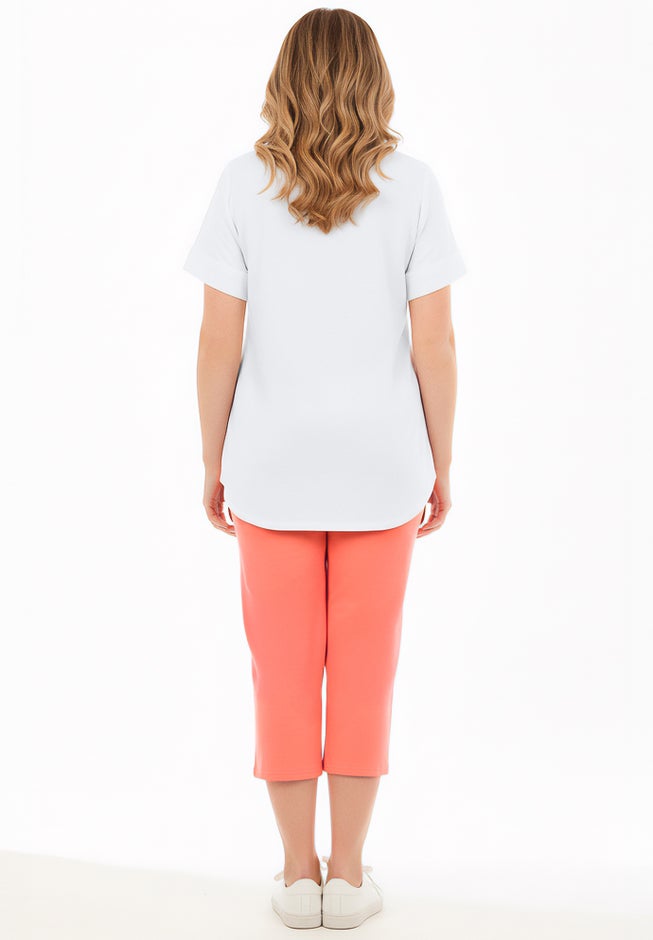 Two-Piece V-Neck Tunic & Capri Set image number 1