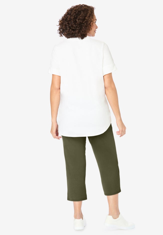 Two-Piece V-Neck Tunic & Capri Set image number 1