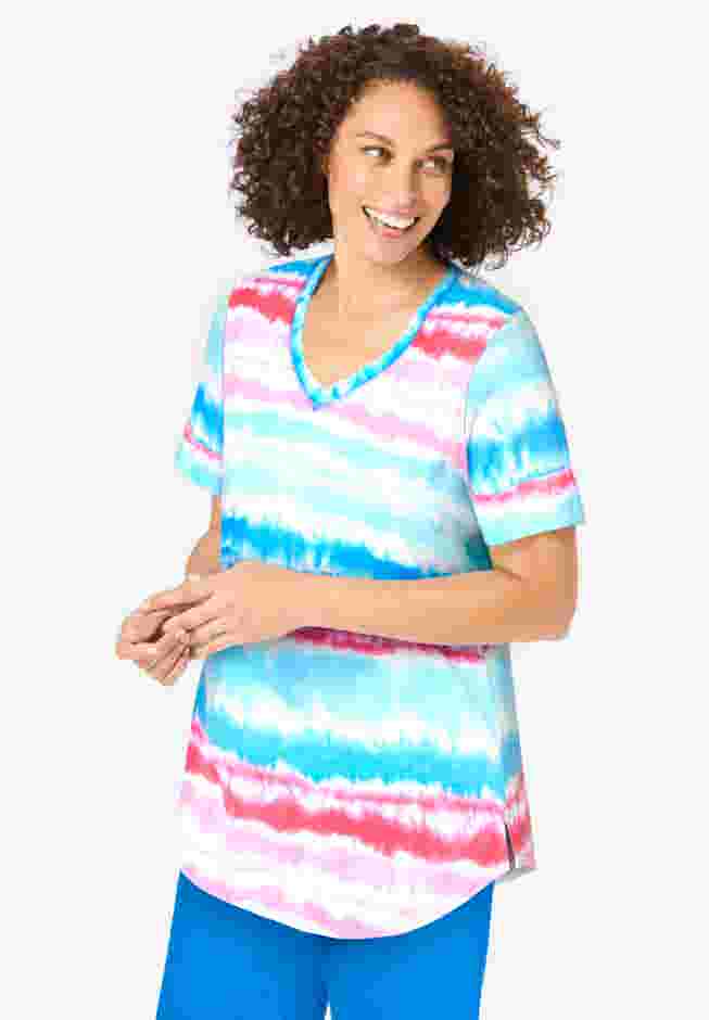Two-Piece V-Neck Tunic & Capri Set image number 3