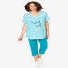 Two-Piece V-Neck Tunic & Capri Set image number null