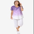 Two-Piece V-Neck Tunic & Capri Set image number null