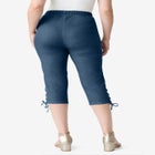 Plus Size Comfort Stretch Lace Up Capri Jean image number null