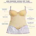 Cup Sized Tie Front Underwire Swimdress image number null