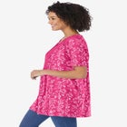 Mixed Print Henley Tunic image number null