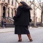 Hooded Faux Fur Trim Coat image number 2