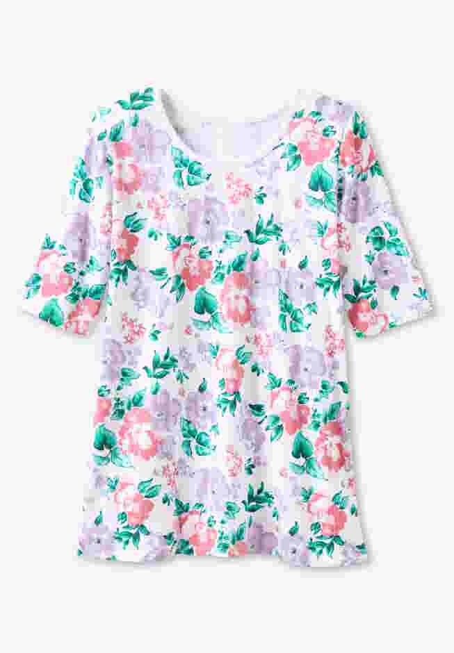 Pointelle Scoopneck Tee image number 4
