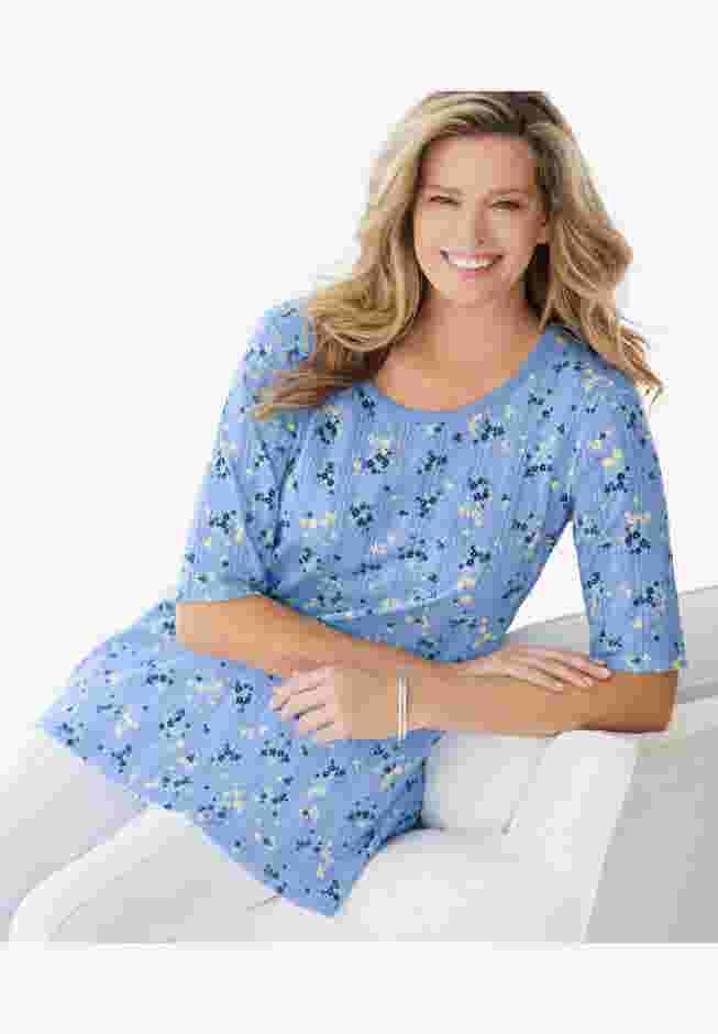 Pointelle Scoopneck Tee image number 6