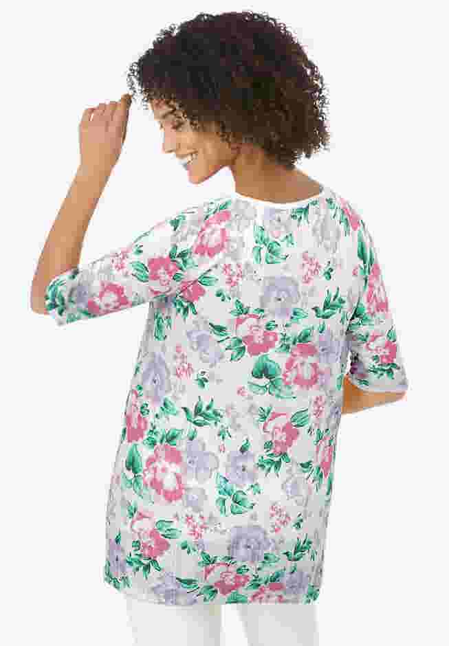 Pointelle Scoopneck Tee image number 1