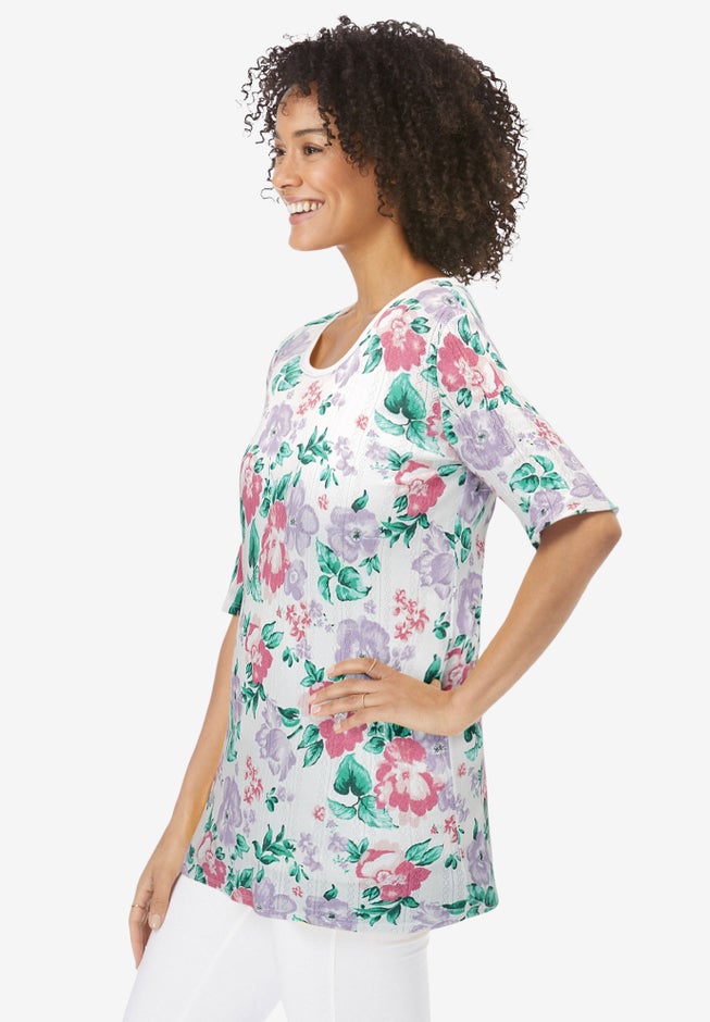 Pointelle Scoopneck Tee image number 2