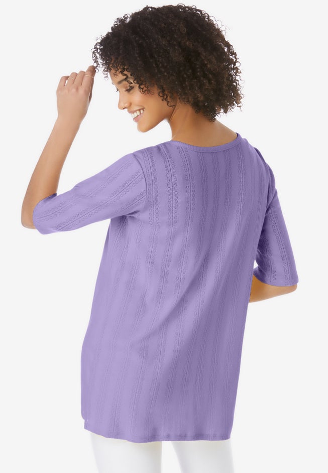 Pointelle Scoopneck Tee image number 1