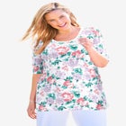 Pointelle Scoopneck Tee image number null