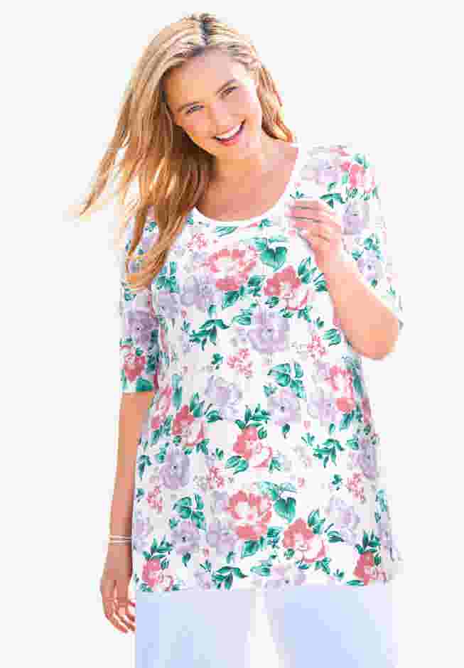 Pointelle Scoopneck Tee image number 0