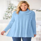 Cowl Neck Cable Knit Swing Sweater image number null