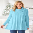 Cowl Neck Cable Knit Swing Sweater image number 0