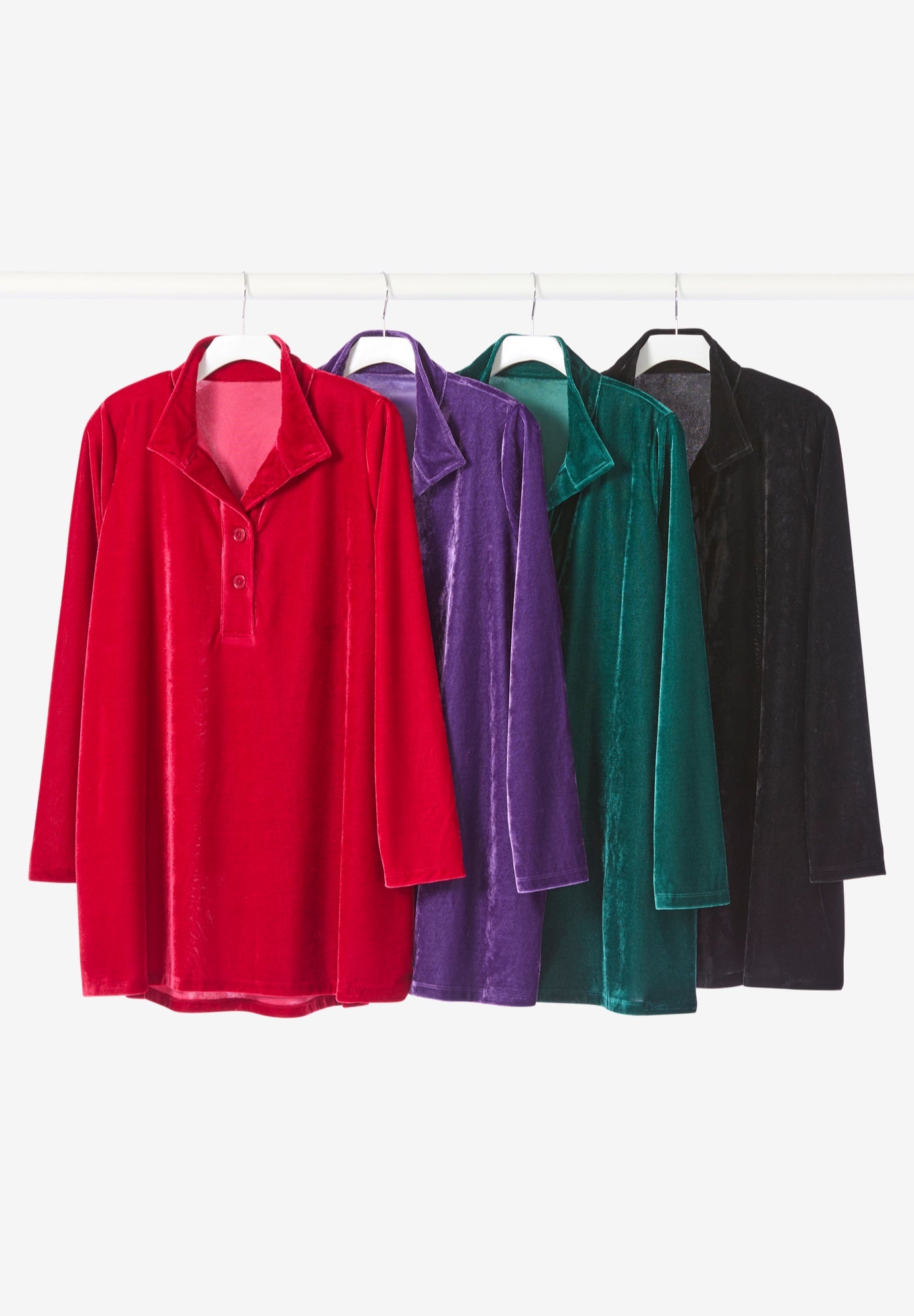 Velour Henley Swing Tunic image number 3