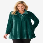 Velour Henley Swing Tunic image number null