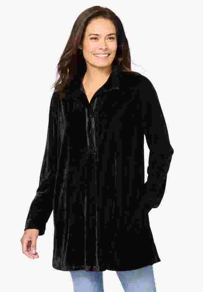 Velour Henley Swing Tunic image number 0