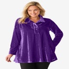 Velour Henley Swing Tunic image number null