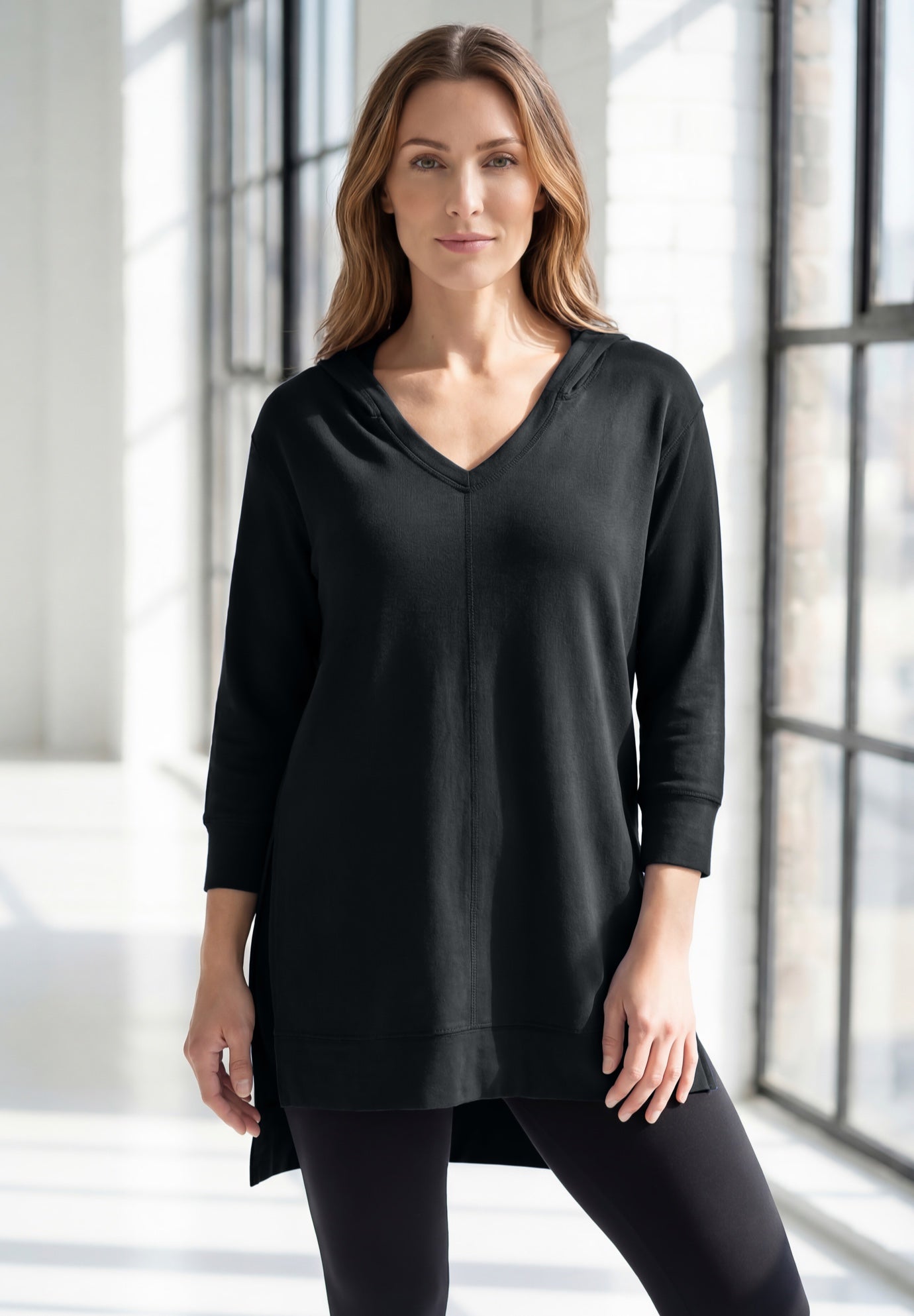 French Terry Tunic Hoodie image number 0