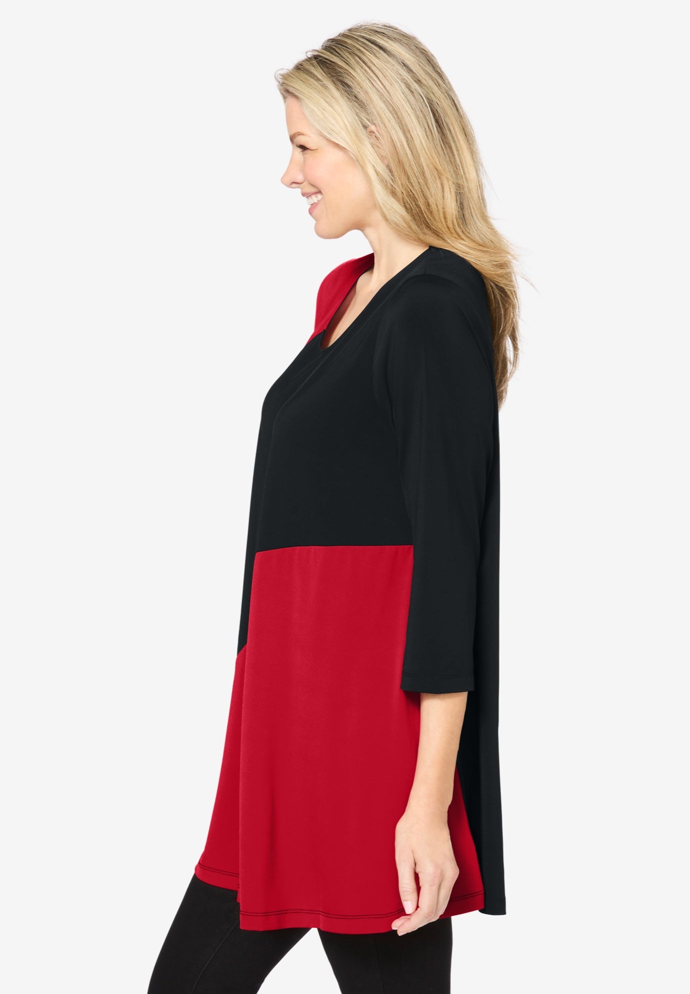 Knit Colorblock Tunic image number 1