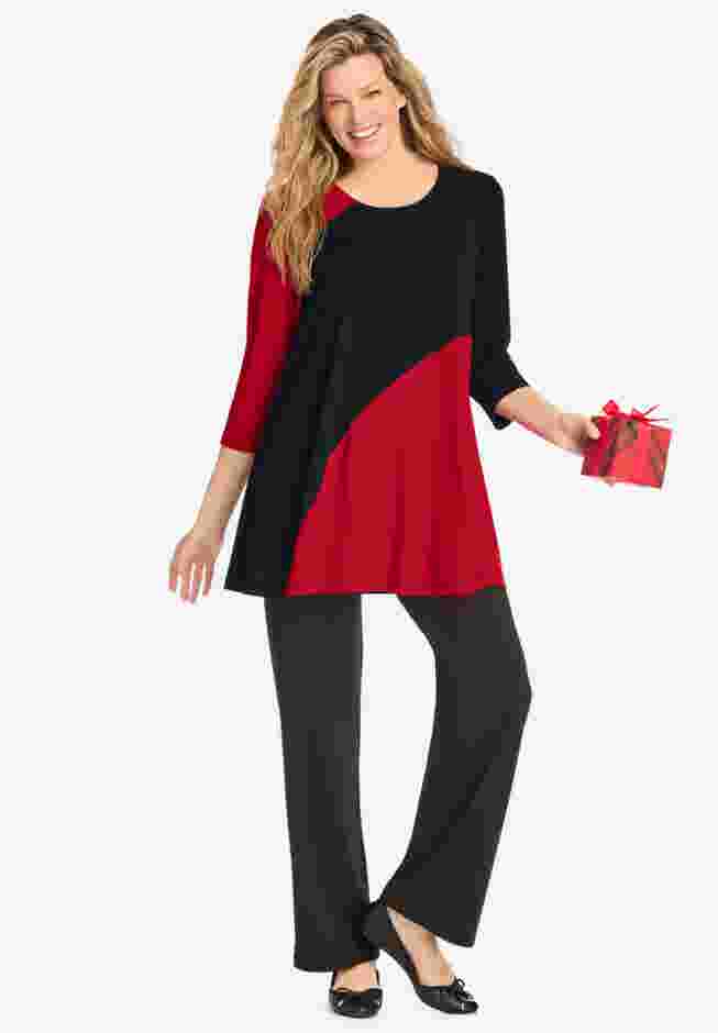Knit Colorblock Tunic image number 2