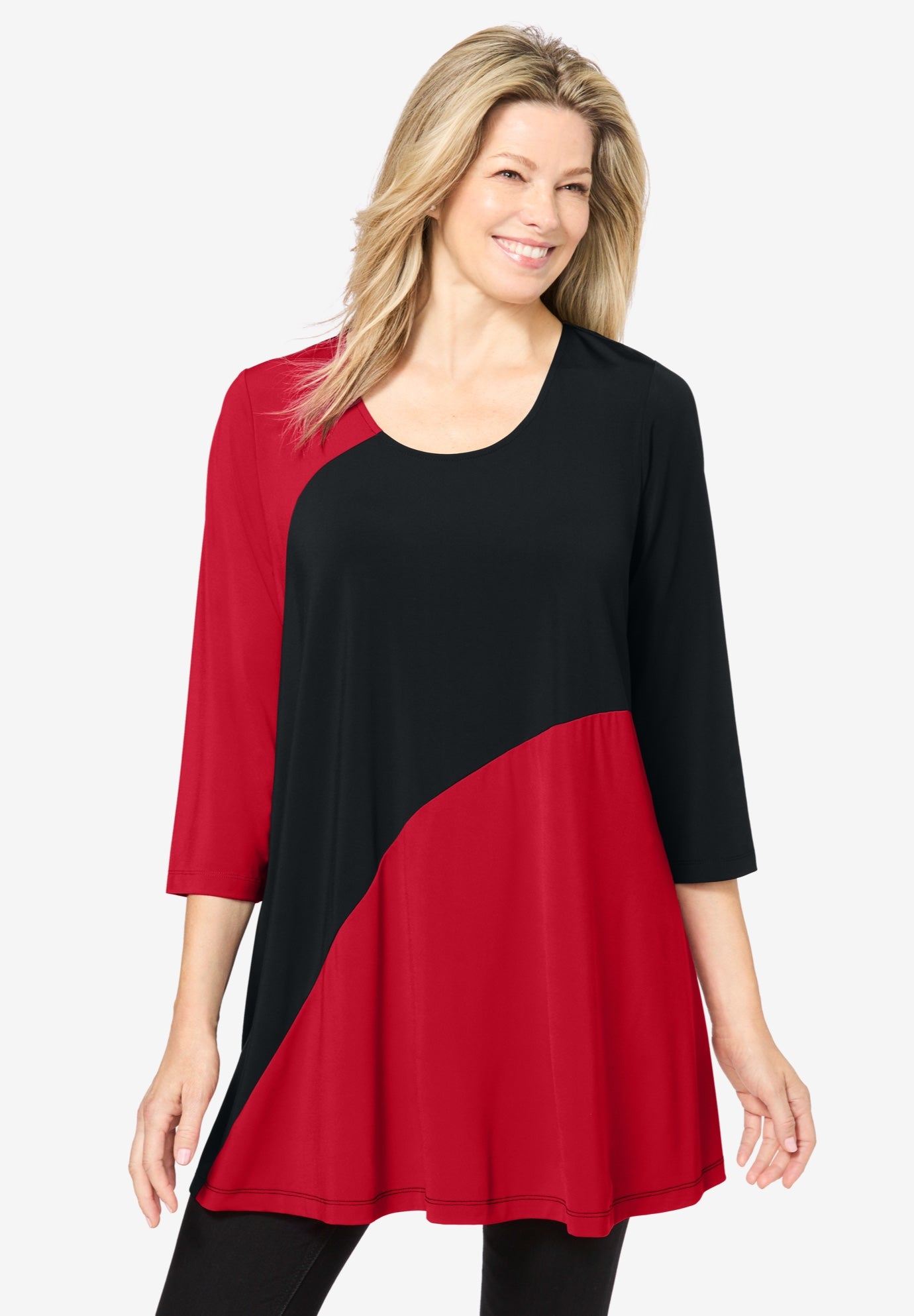 Knit Colorblock Tunic image number 0