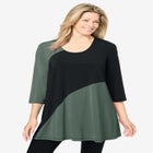 Knit Colorblock Tunic image number null