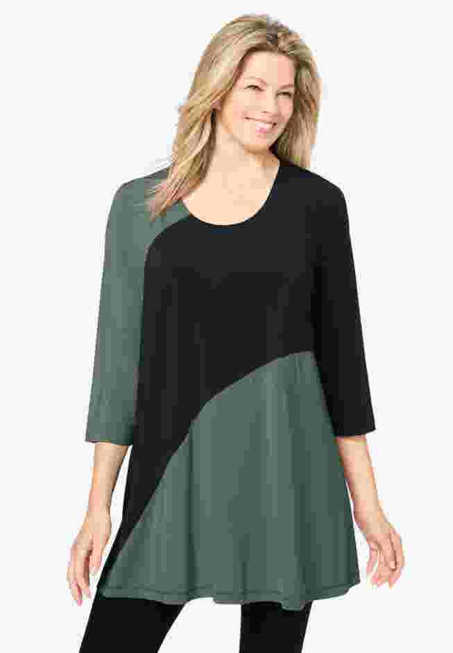 Knit Colorblock Tunic image number 0