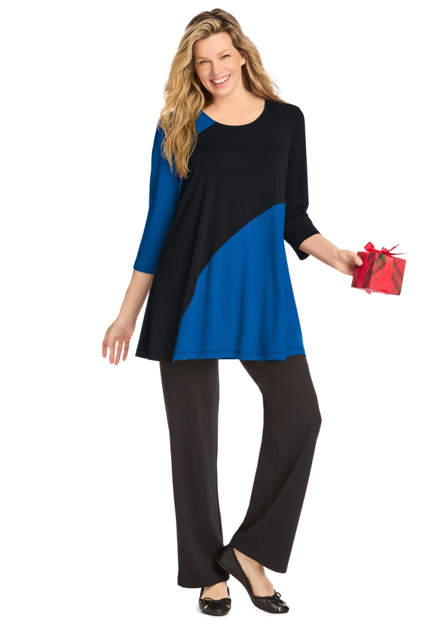 Knit Colorblock Tunic image number 0