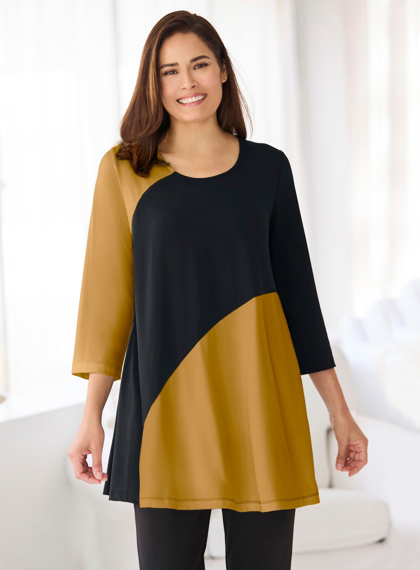 Knit Colorblock Tunic image number 0