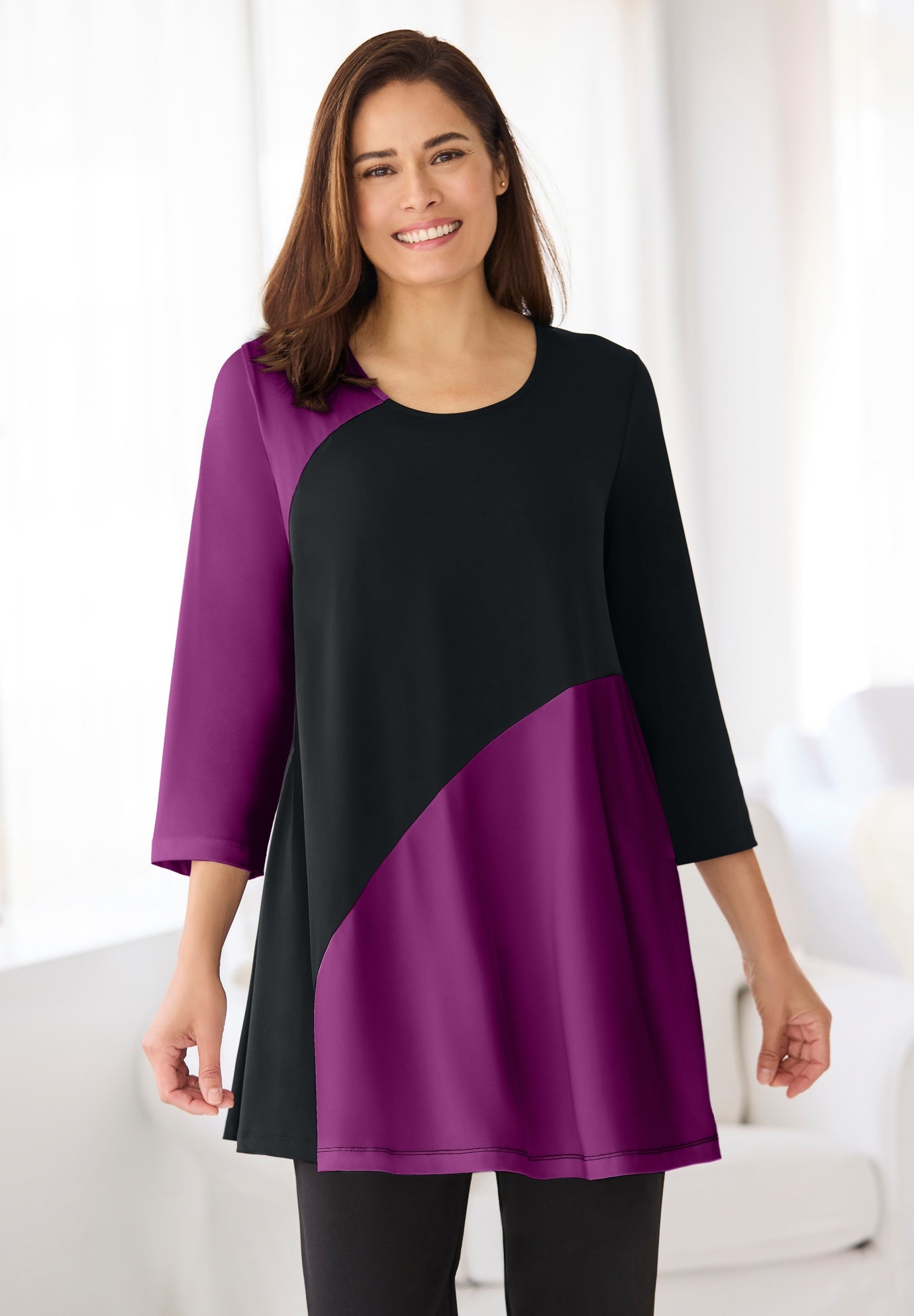 Knit Colorblock Tunic image number 0