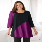 Knit Colorblock Tunic image number null