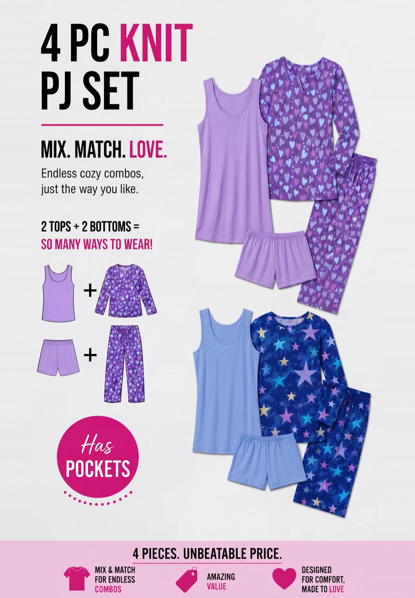 4-piece Pajama Wardrober image number 0