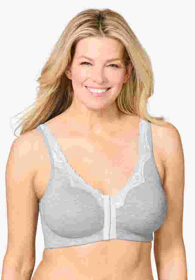 Catherines Front-Close Cotton Comfort Bra image number 0