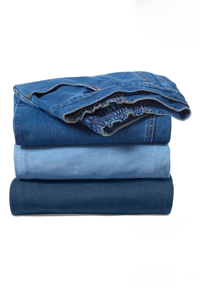 Straight-Leg Stretch Knit Denim Five-Pocket Jeans image number 4