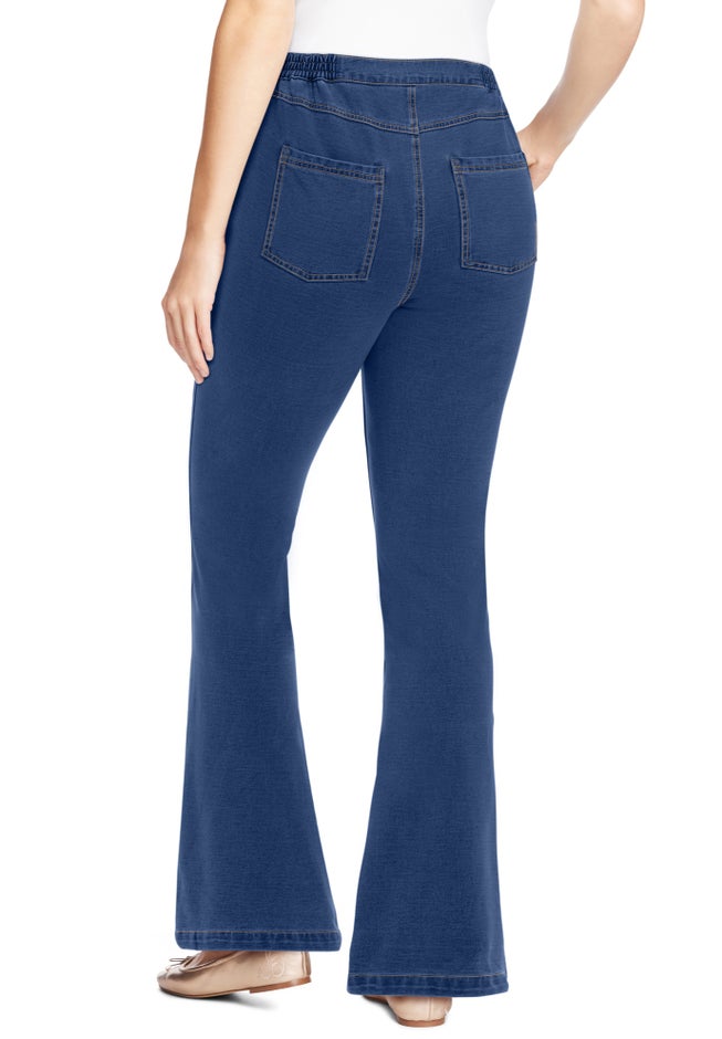 Bootcut Stretch-Knit Denim Five-Pocket Jeans image number 1
