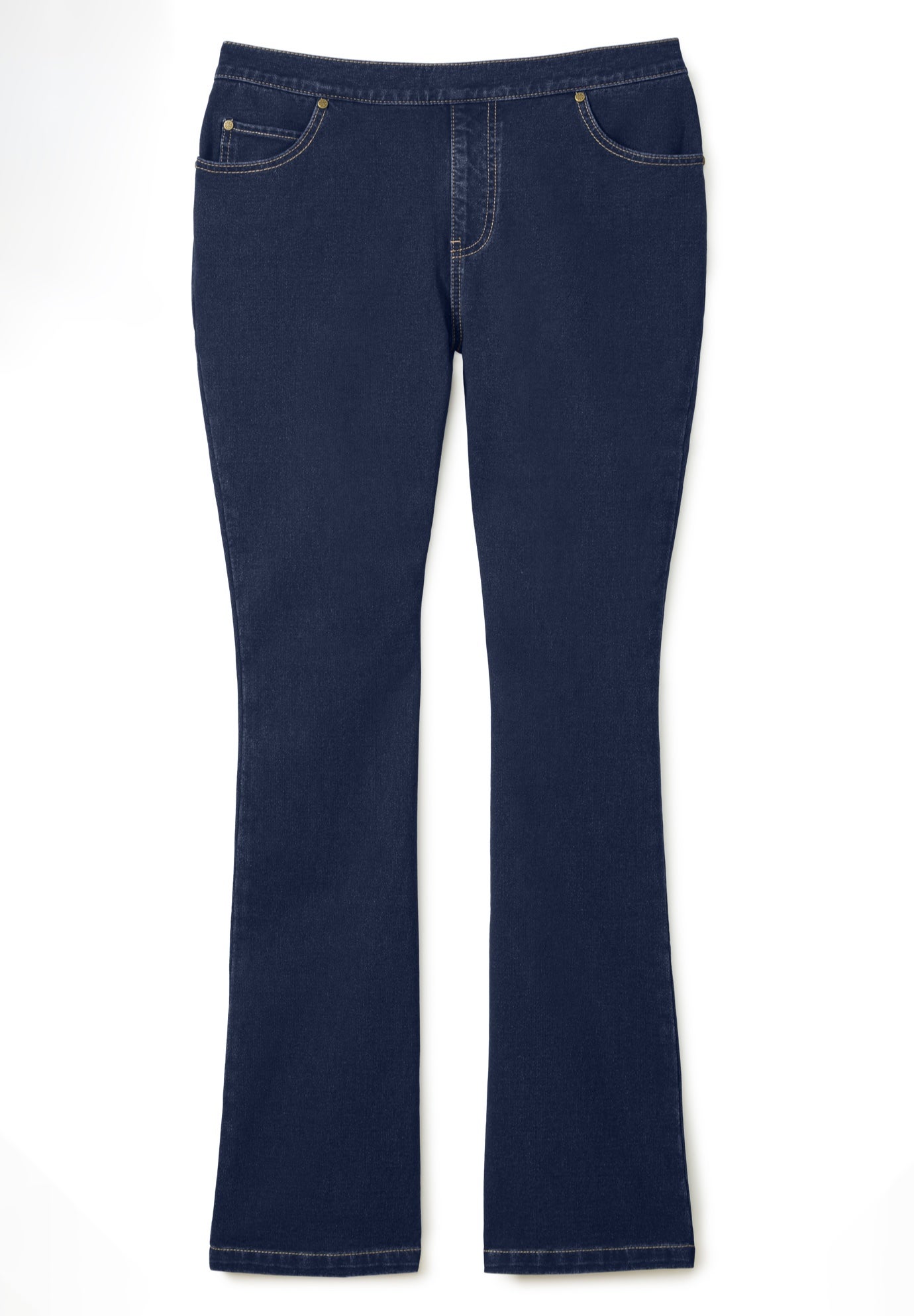 Bootcut Stretch-Knit Denim Five-Pocket Jeans image number 2