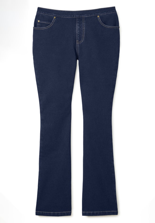 Bootcut Stretch-Knit Denim Five-Pocket Jeans image number 2
