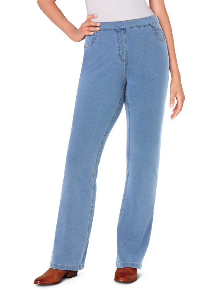 Bootcut Stretch-Knit Denim Five-Pocket Jeans image number 0