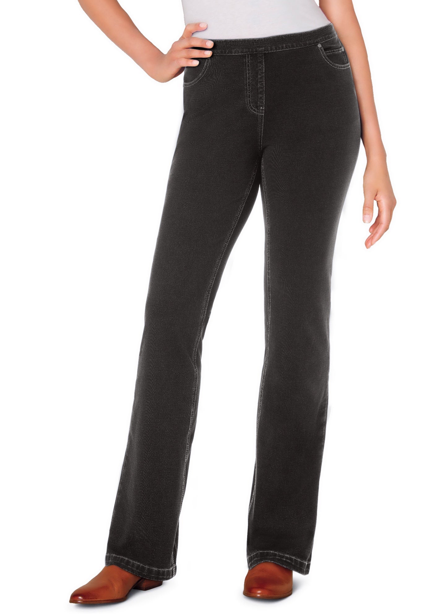 Bootcut Stretch-Knit Denim Five-Pocket Jeans image number 0